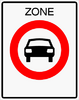 Zone gesloten voor motorvoertuigen op meer dan twee wielen